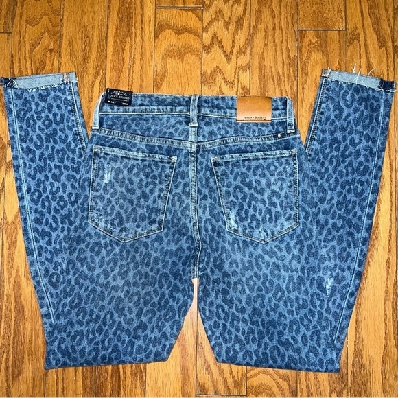 NWT Lucky Brand Bridgette Skinny Distressed Leopard Print Ankle Jeans Size 4/27 - Picture 12 of 12